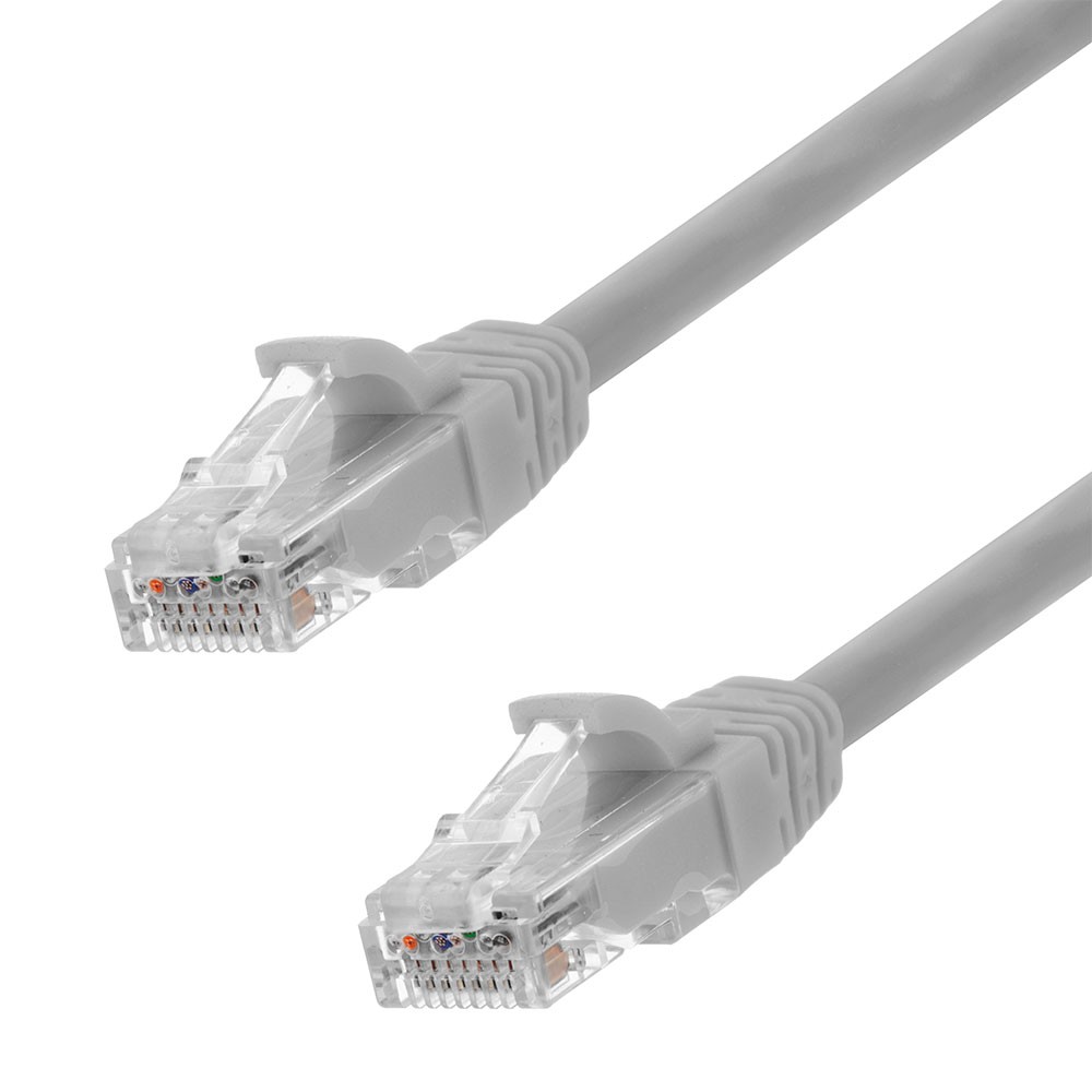 Ethernet Patch Cable CAT6A, UTP, 24AWG, 7 Ft,  10 pack, Gray