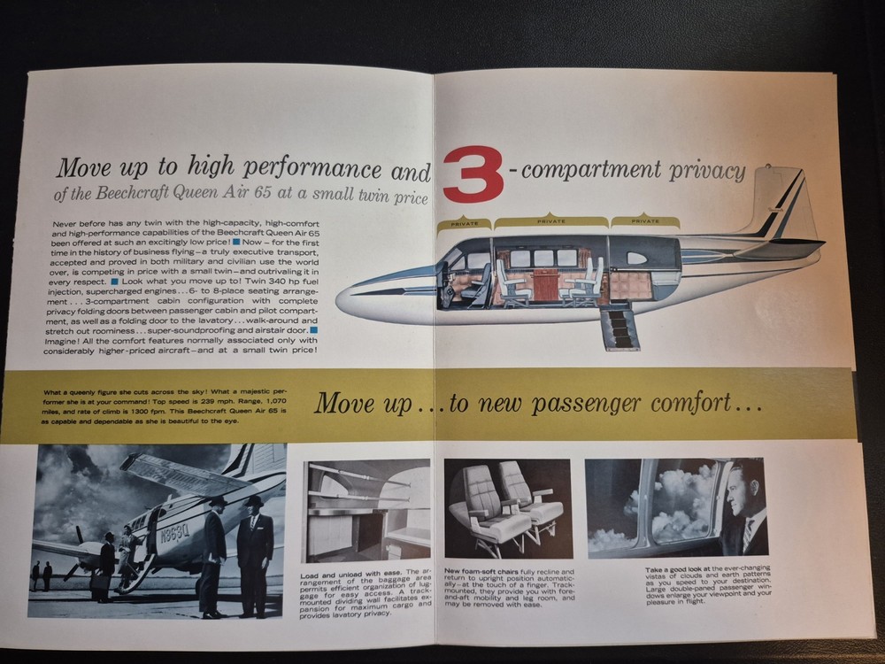 Beechcraft Queen Air 65 Color Brochure Will Be Professionally Packaged