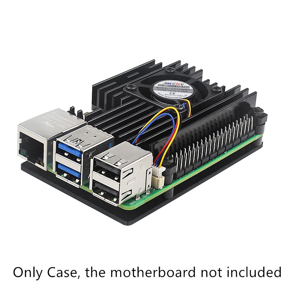 Aluminum Protective Case For Raspberry pi 5 Motherboards +Cooling Fan