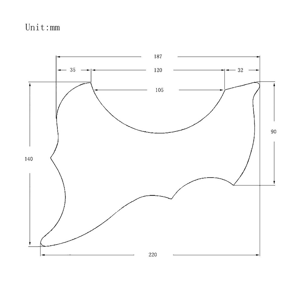 Left/Right Thin Acoustic Guitar Pickguard Self-adhesive Red w/White Pattern