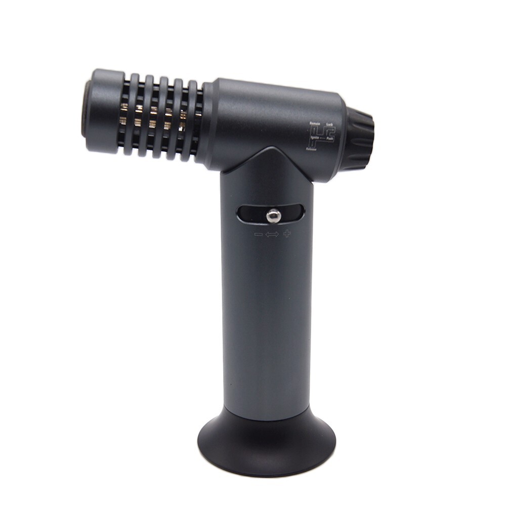Jet Butane Torch Lighter Safety Lock & Adjustable Flame Refillable Gunmetal