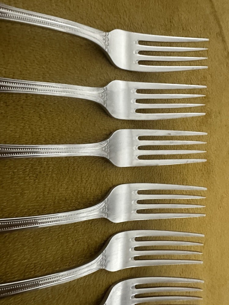 (6) Towle Supreme ALENCON Stainless DINNER FORKS 7 3/4"