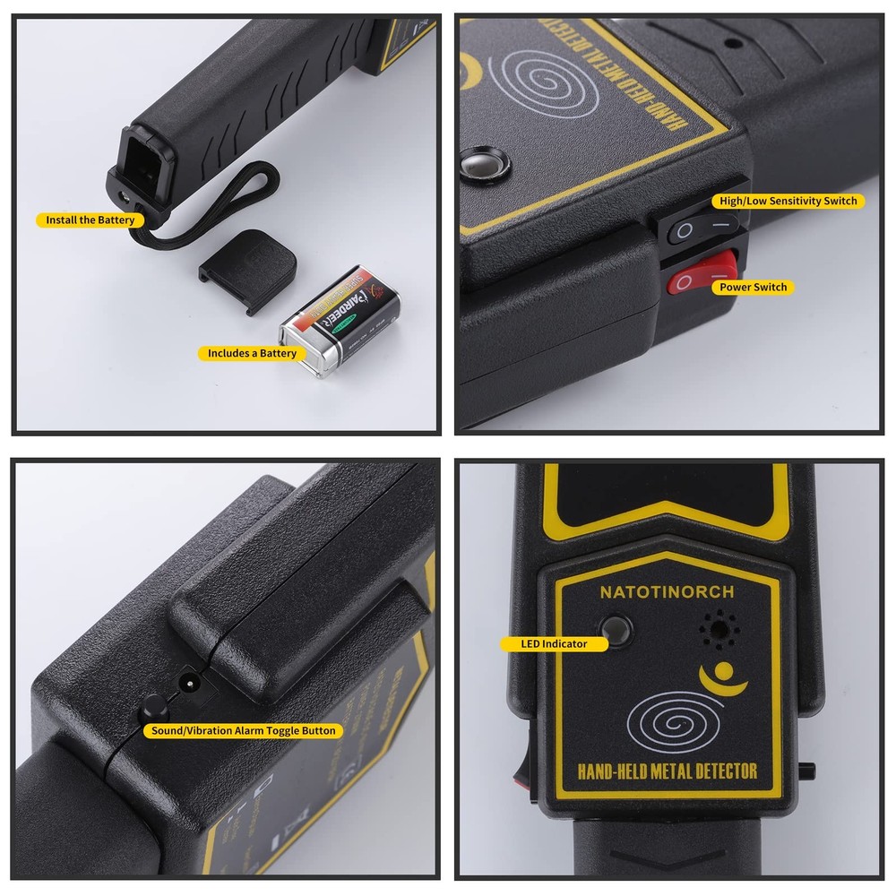 Handheld Metal Detector Wand,High-Sensitivity Security Detector Wand, for Sec...