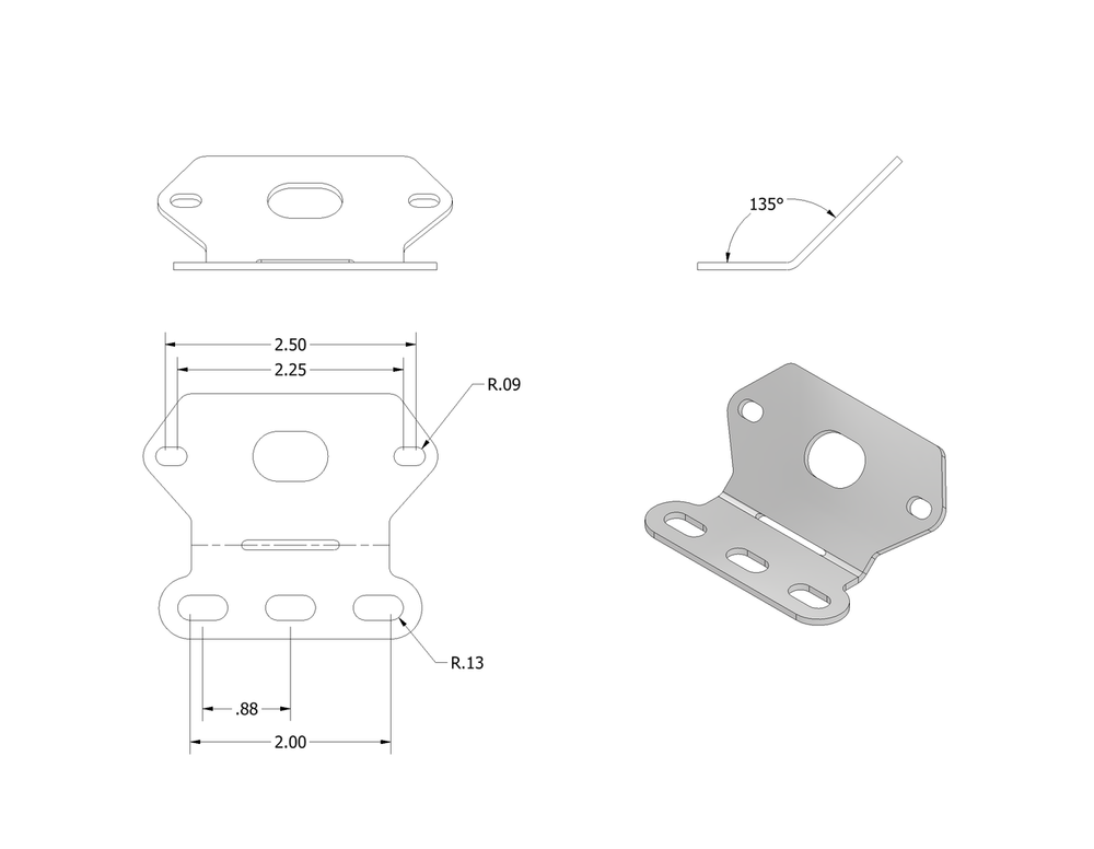 Motobilt Rock Light Universal Bracket