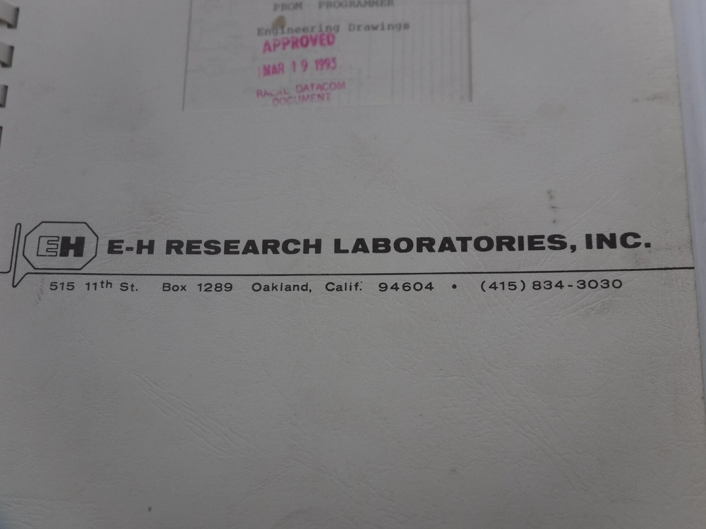 EH Research Laboratories Inc. Model 4 Programmer Engineering Drawings