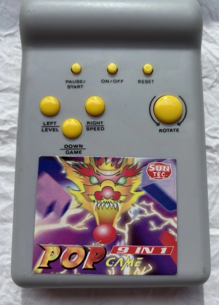 Vintage Sun Tec Pop 9 In 1 Game Handheld Video Game