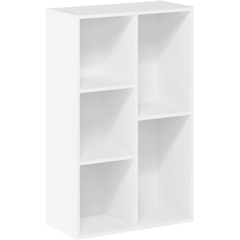 Modern 5 Cube Bookshelf Sturdy Engineered Wood Storage Unit Home Office New