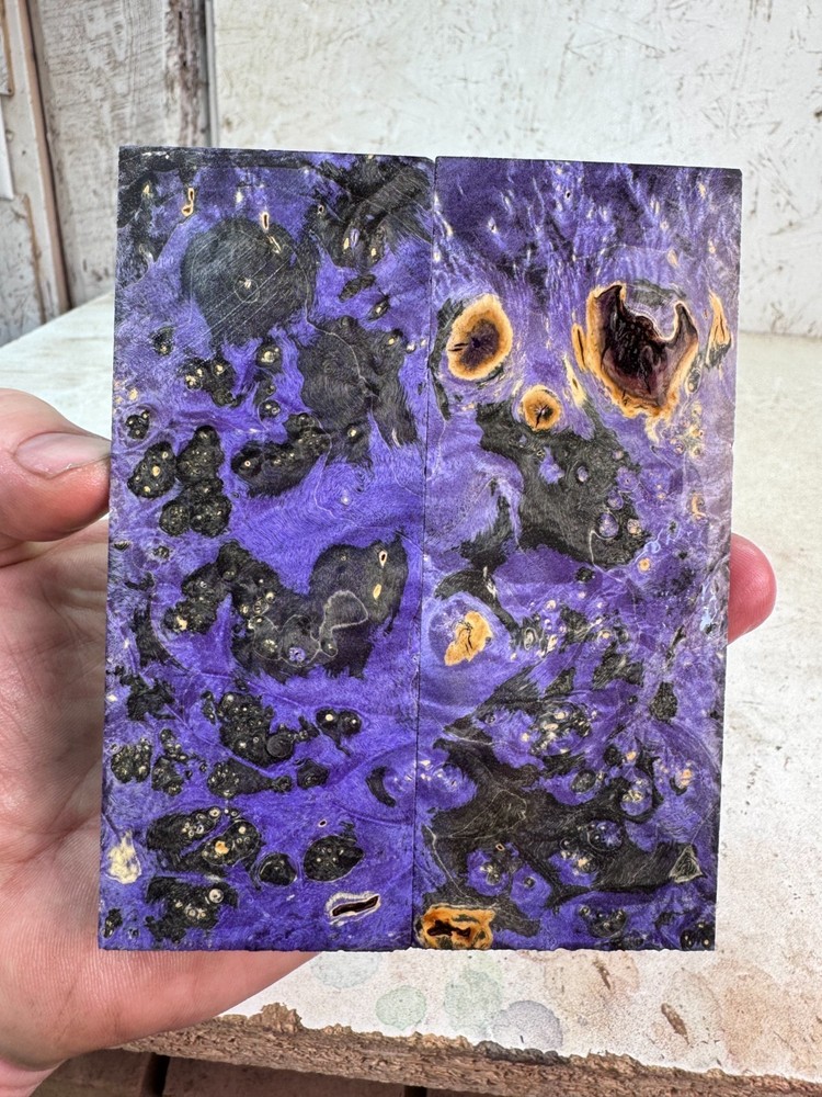 Stabilized Box Elder Burl Knife Scales | OVERSIZED | SBEB 1121