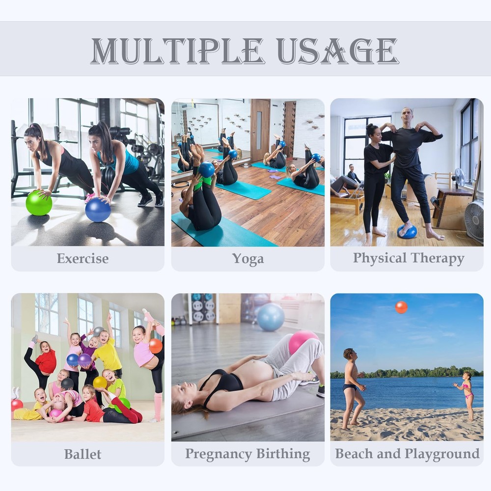 Soft Pilates Ball 9 Inch, Ideal Small Exercise Ball between Knee Squeeze for Phy