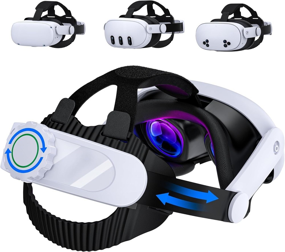 Headstrap for Quest 3 / Quest 3S/ Quest 2 Comfort Head Strap Adjustable VR Strap