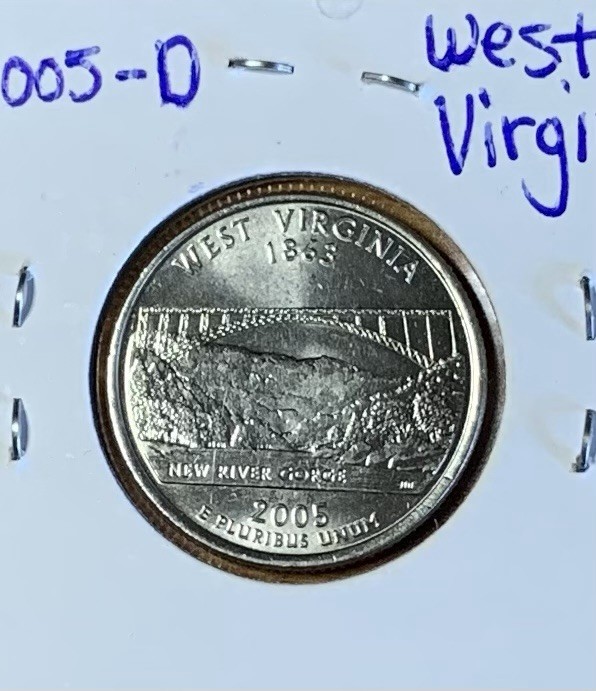 2005-D West Virginia State Quarter AU *Nice Luster Sleeved