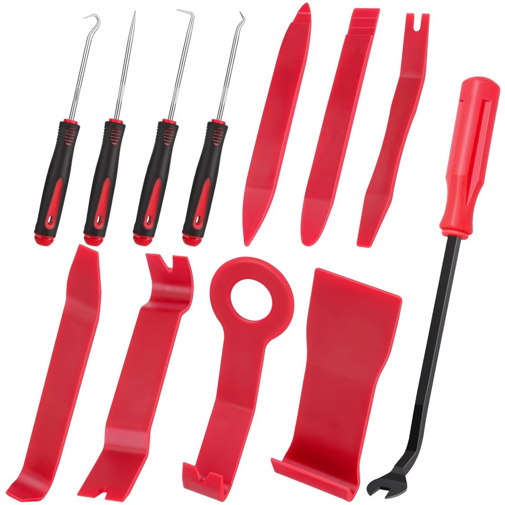 GLK Auto Trim Removal Tool Set, Plastic Pry Kit, Prying Tool, Car Red