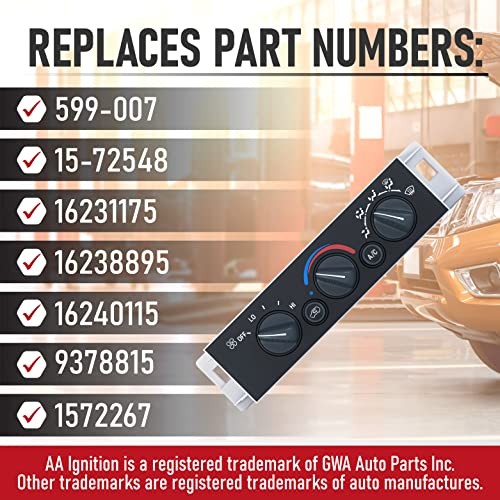 AC Heater Climate Control Module for Chevy, Without Rear Defogger Button