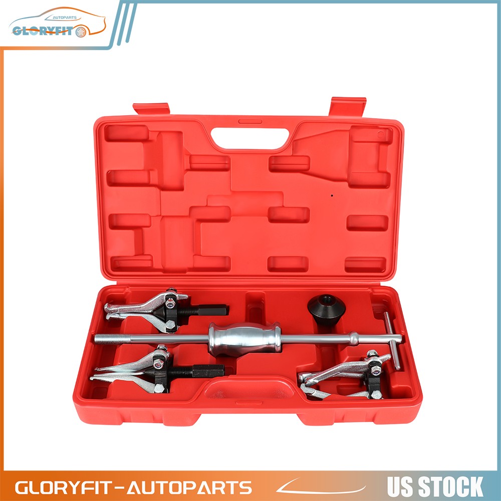Internal External Bearing Puller 3 Jaw Pullers Slide Hammer Set w/Case Tool Kits