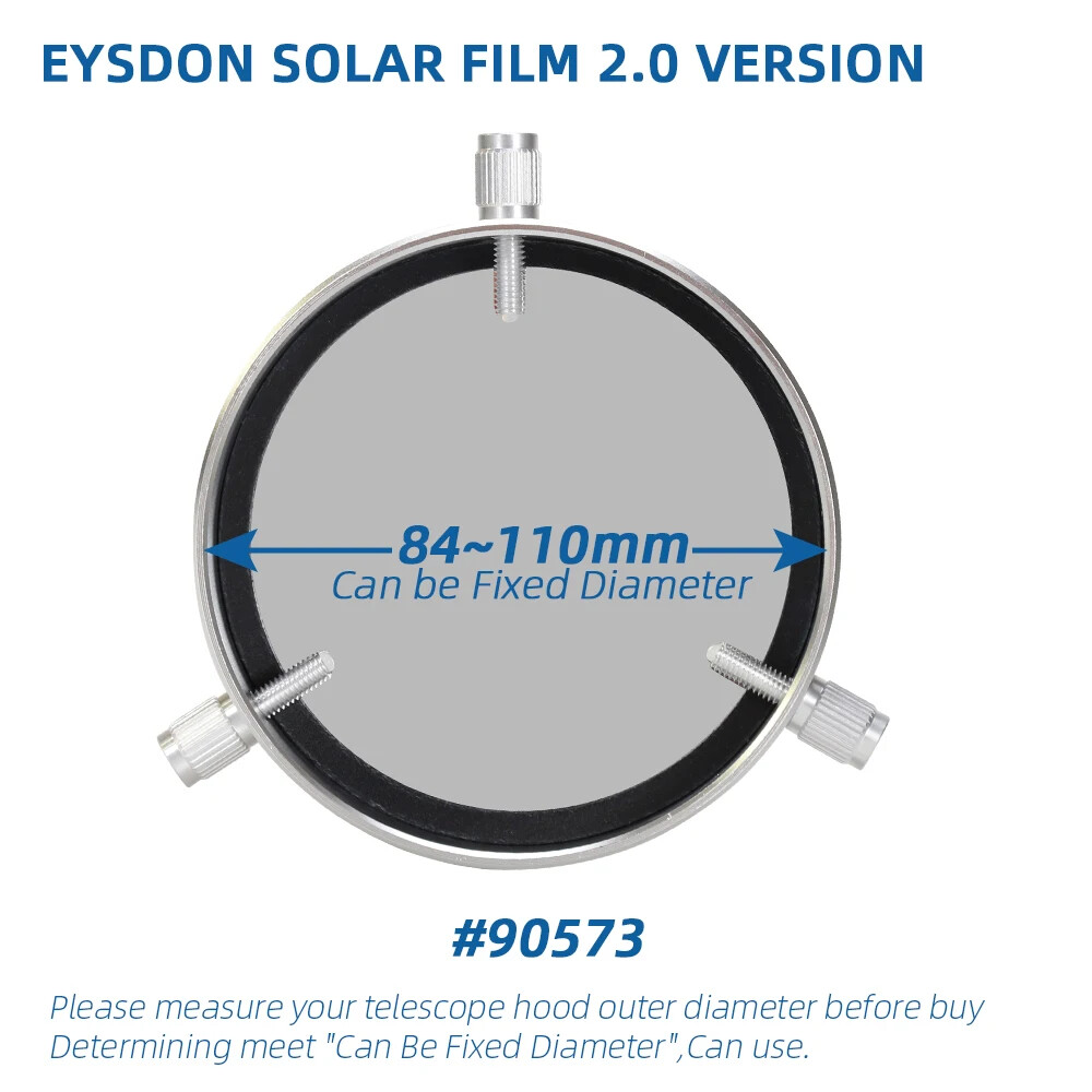 Solar Composite Film Filter Upgrade Version 84~110mm Support Range Observing Sun