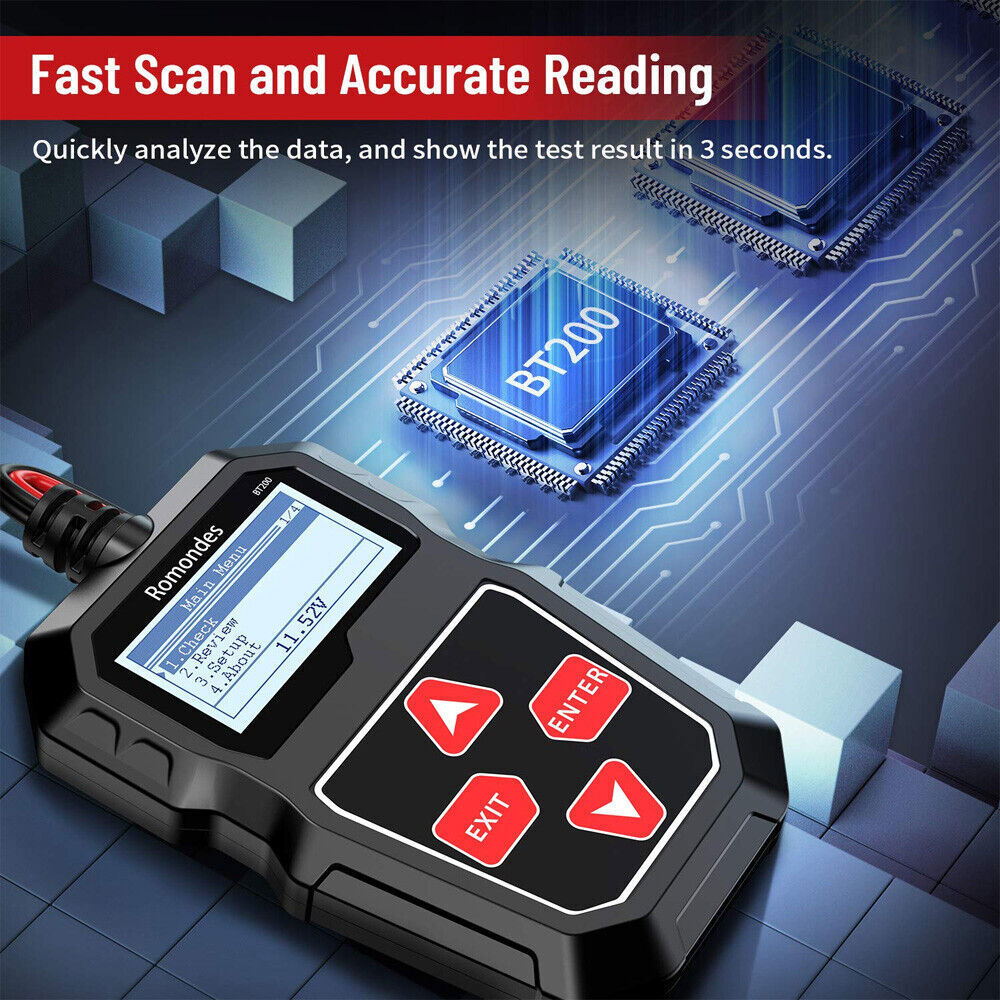 BT200 Digital Battery Analyzer 12V Car Battery Voltage Load Tester 100~2000CCA