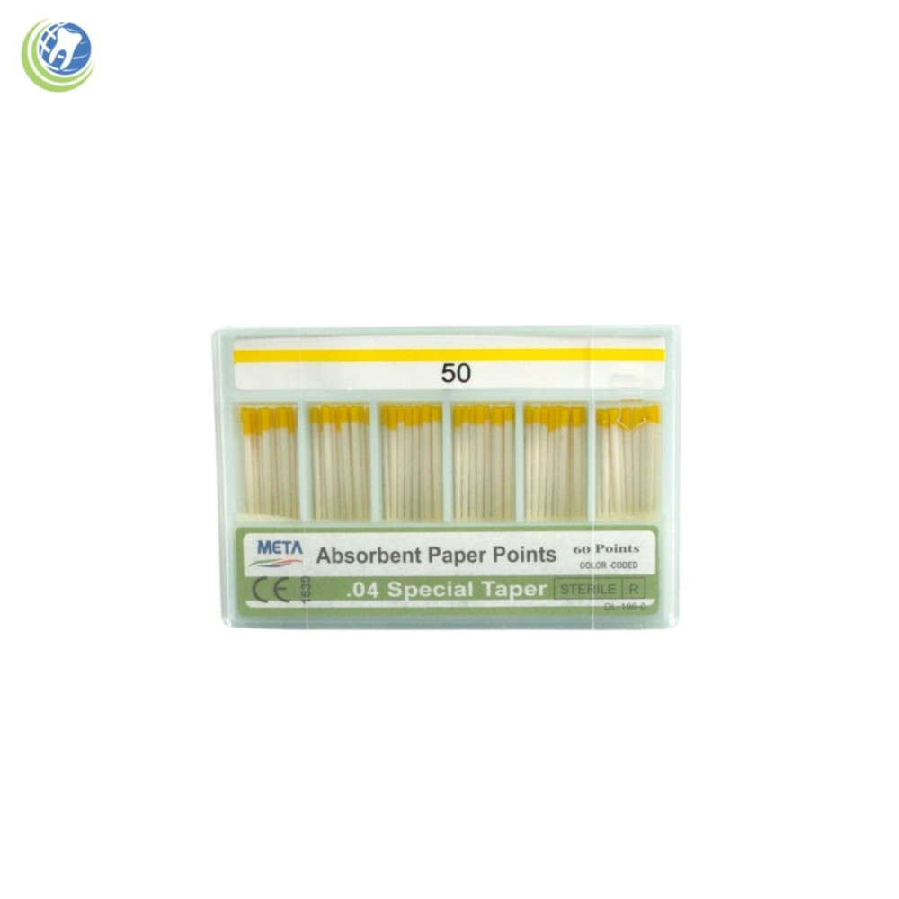 Paper Points .04 Taper #50 Sterilized Endodontic Root Canal Obturation 60/Box