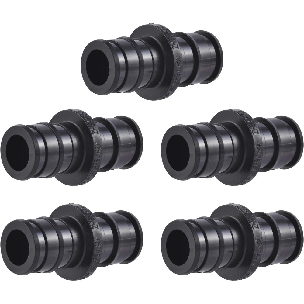 SharkBite 1/2 Inch Poly Expansion Coupling for PEX-A in., 5 Pack, Black