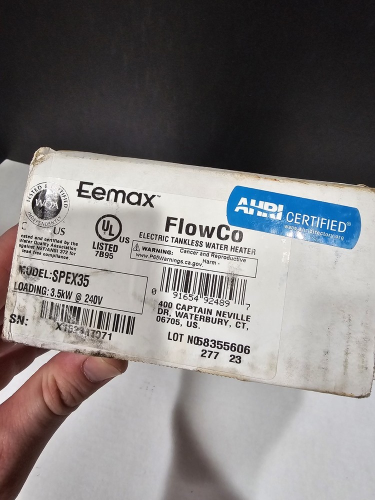 Eemax SPEX35 3.5kw @ 240v Electric Mini Tankless Water Heater