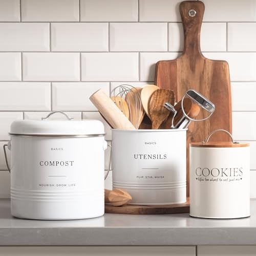 Kitchen Utensil Holder for Countertop - 7" x 7" Large Utensil Holder for