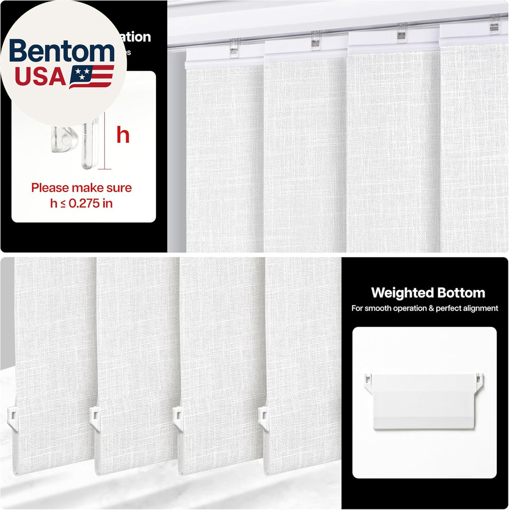 Light Filtering Vertical Blinds Replacement Slats – Polyester Fabric for Sliding