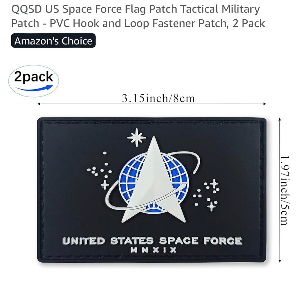 US Space Force Flag Patch Tactical Military Patch (2 pack)