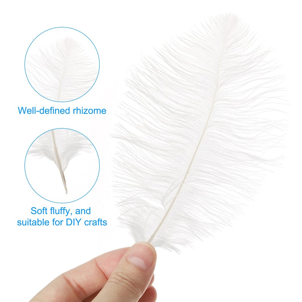 30Pcs 8-10Inch Feathers Artificial Feathers Natural White (5inch Width)