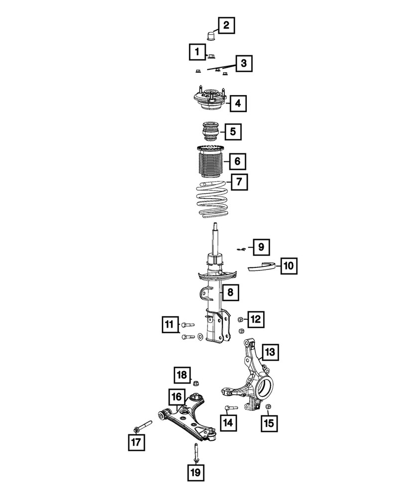 Genuine Mopar Strut Mount Left 68595913AA