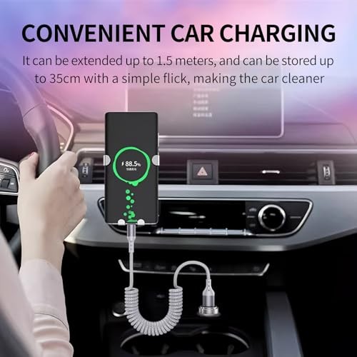 Fast Charging 90 Degree Coiled USB-C Cable, 1 Pack 5FT Elbow-USB-C-Gray