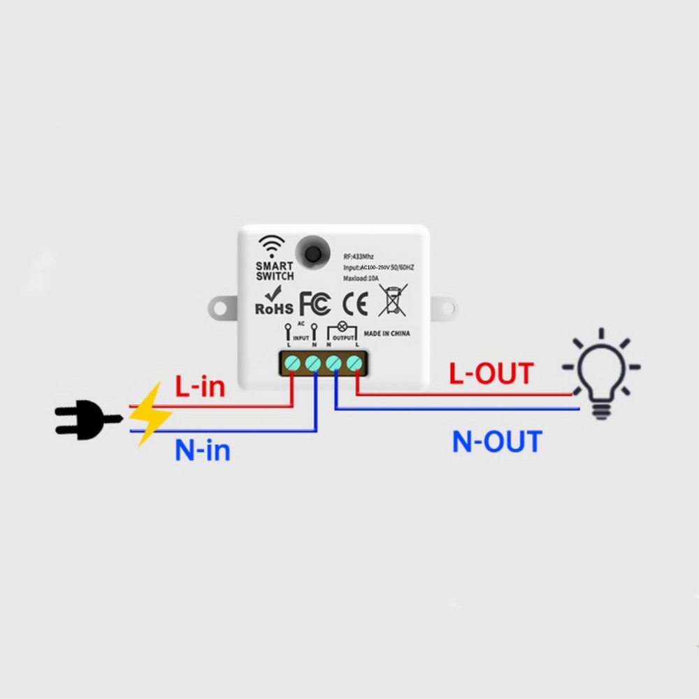 New Wireless Remote Control Switch Lamps Controller Electrical Appliances 433MHz