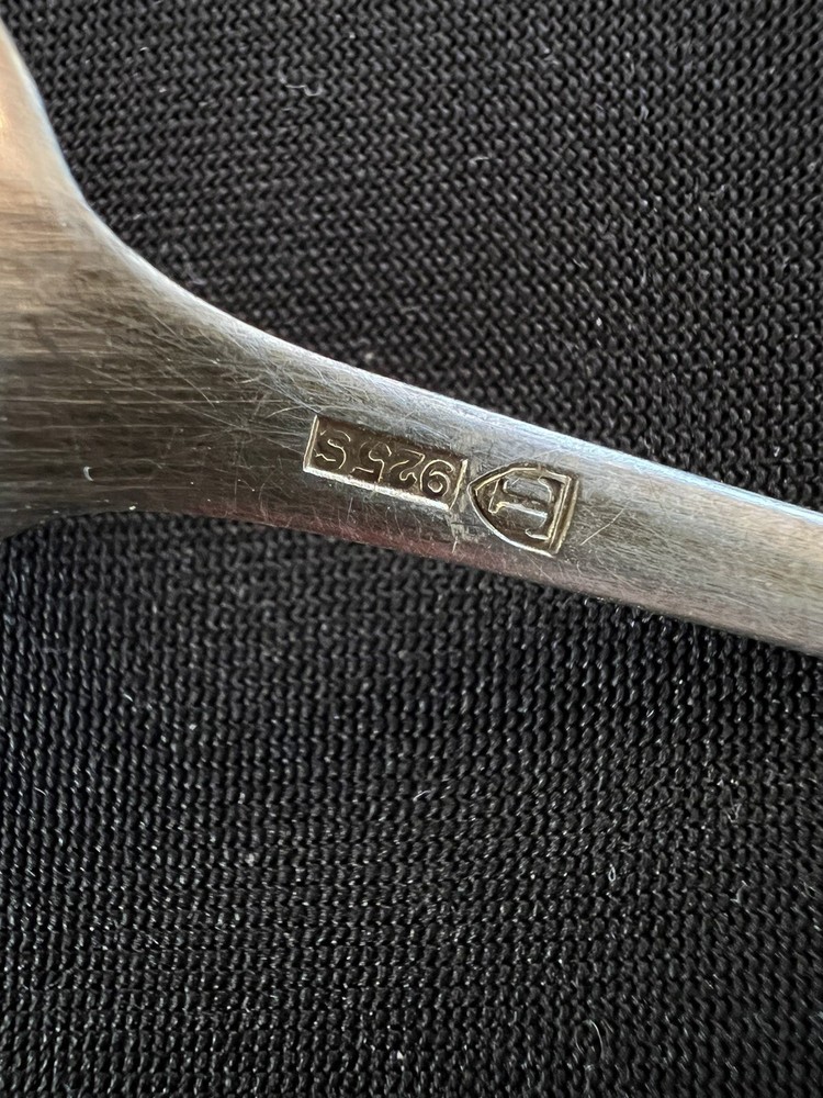 Vintage Thune Norway Green Enamel Teaspoon Sterling Silver