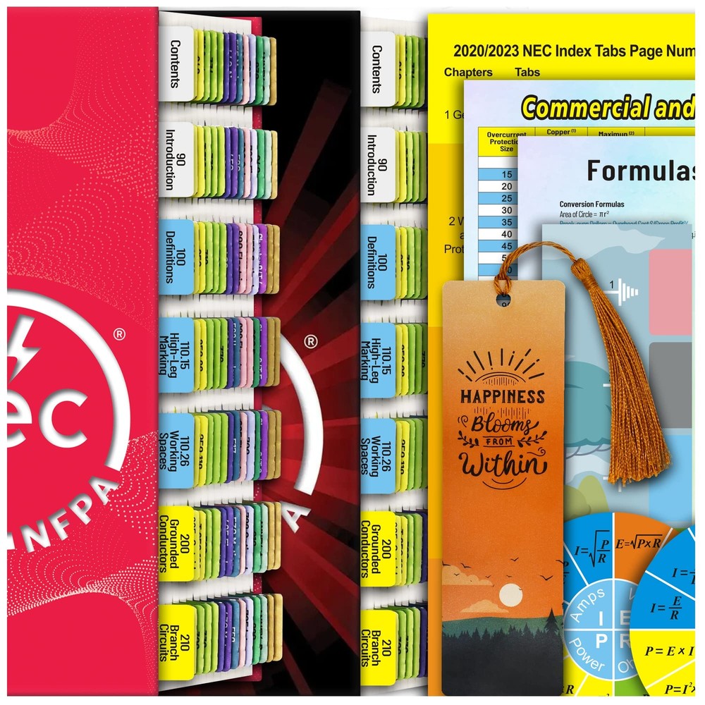 Self-Adhesive Color-Coded Tabs for 2020/2023 National Electrical Code NEC