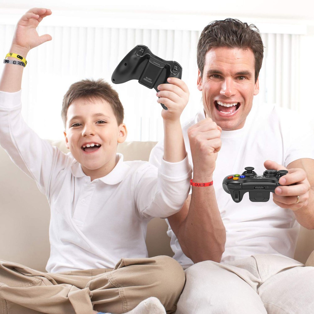 Wireless Wired Controller Gamepad for Microsoft XBOX 360 PC WIN & Battery Pack