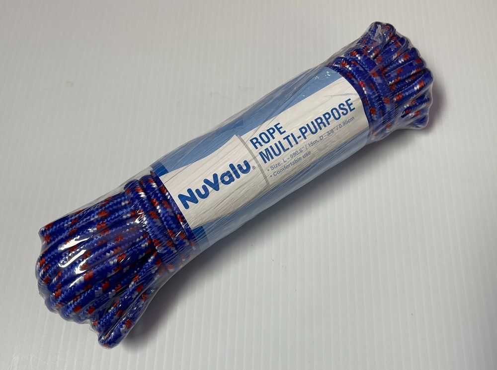 49 Ft Rope 3/8'' Solid Nylon Rope for Multi-Purpose, Comfortable use, Blue