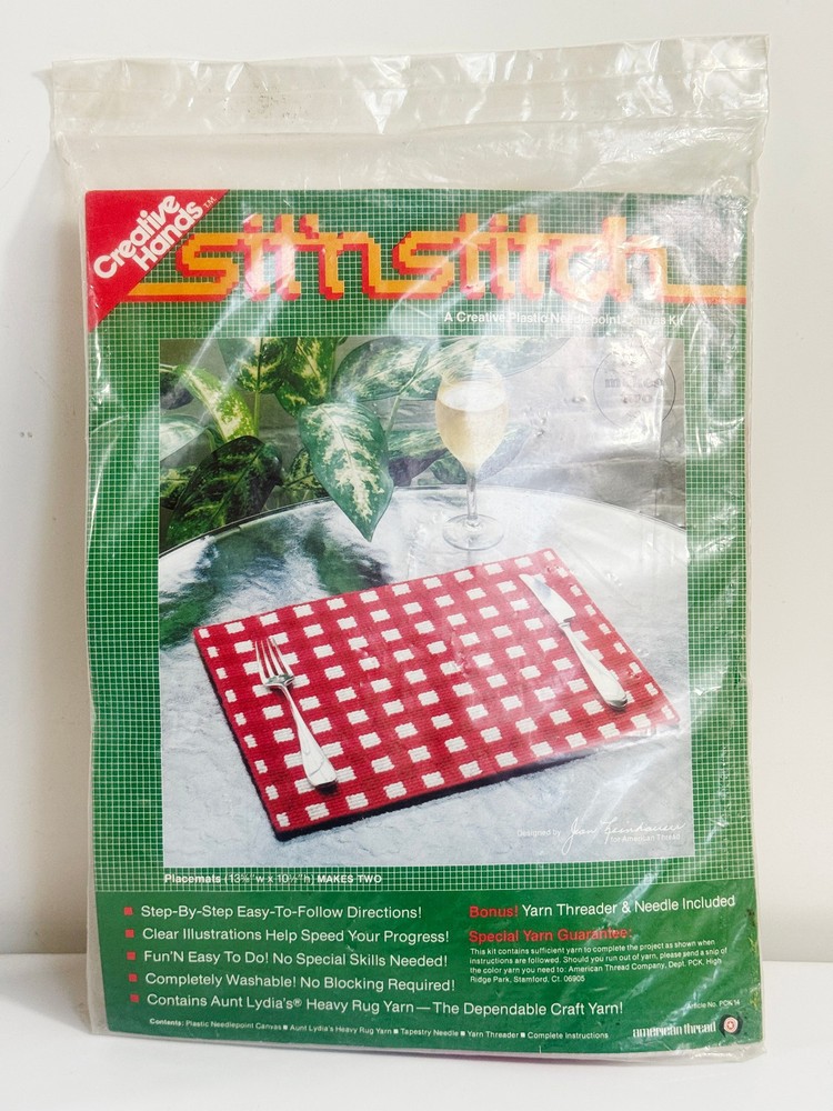 Sit'n'Stitch "Placemats" Makes 2. Plastic Canvas Creative Hands