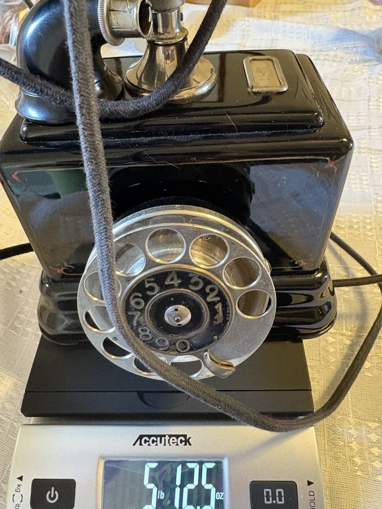 Black Rotary Heavy Numbered Telephone