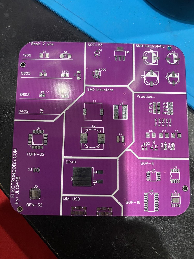SMD SOLDERING PRACTICE PCB by ElectroNoobs