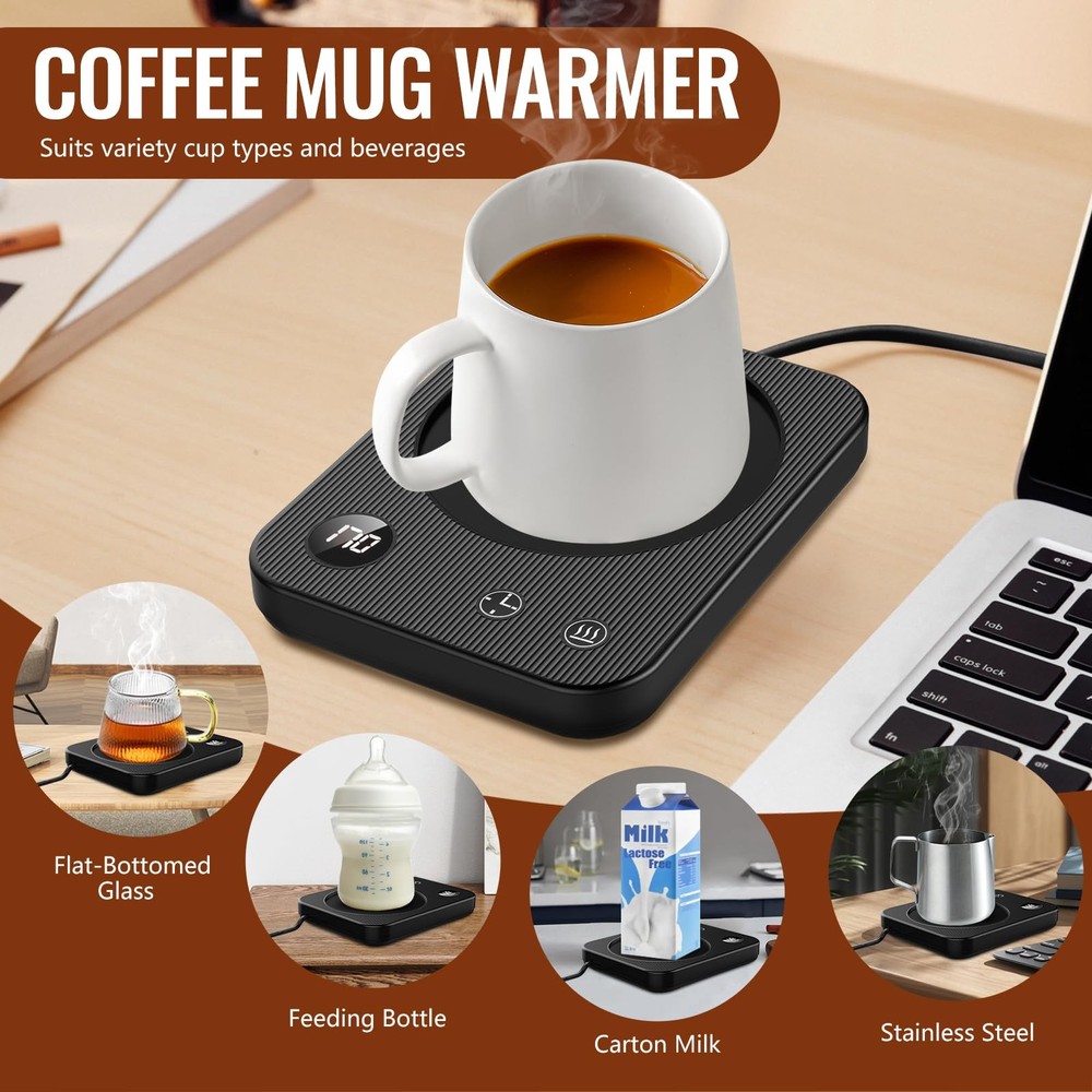 Mug Warmer,3-Temp Settings Coffee Warmer,Automatic Shut Off Black, Black