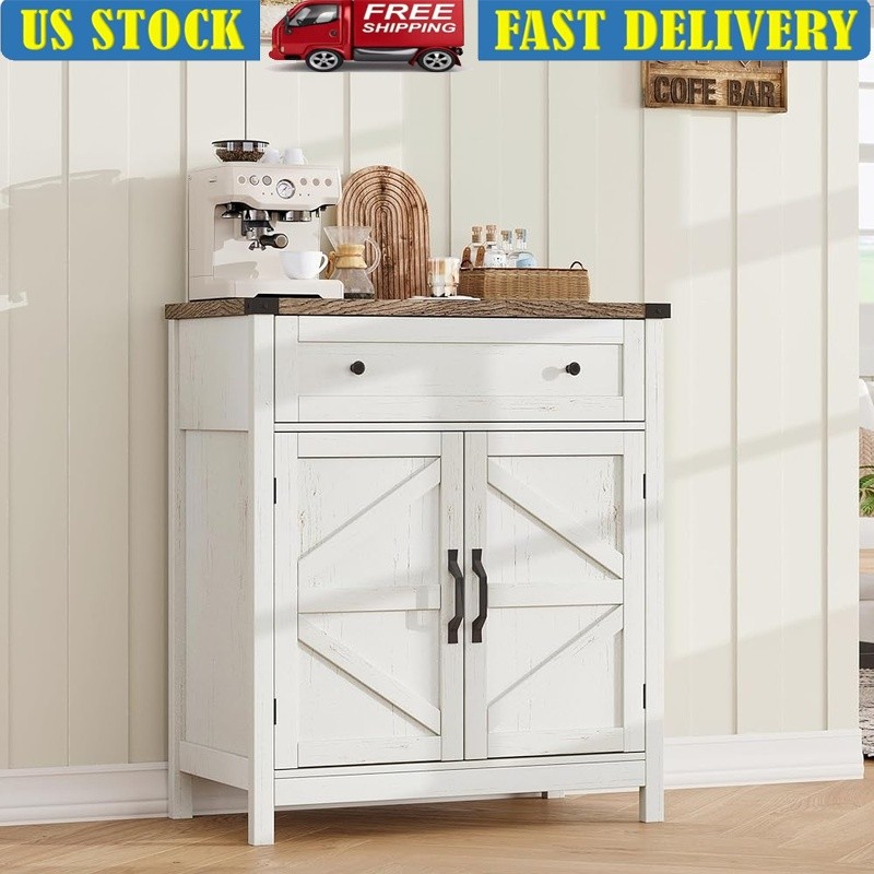 Storage Cabinet W/ Drawer Adjustable Shelf Sturdy Kitchen Bar Sideboard Unit New