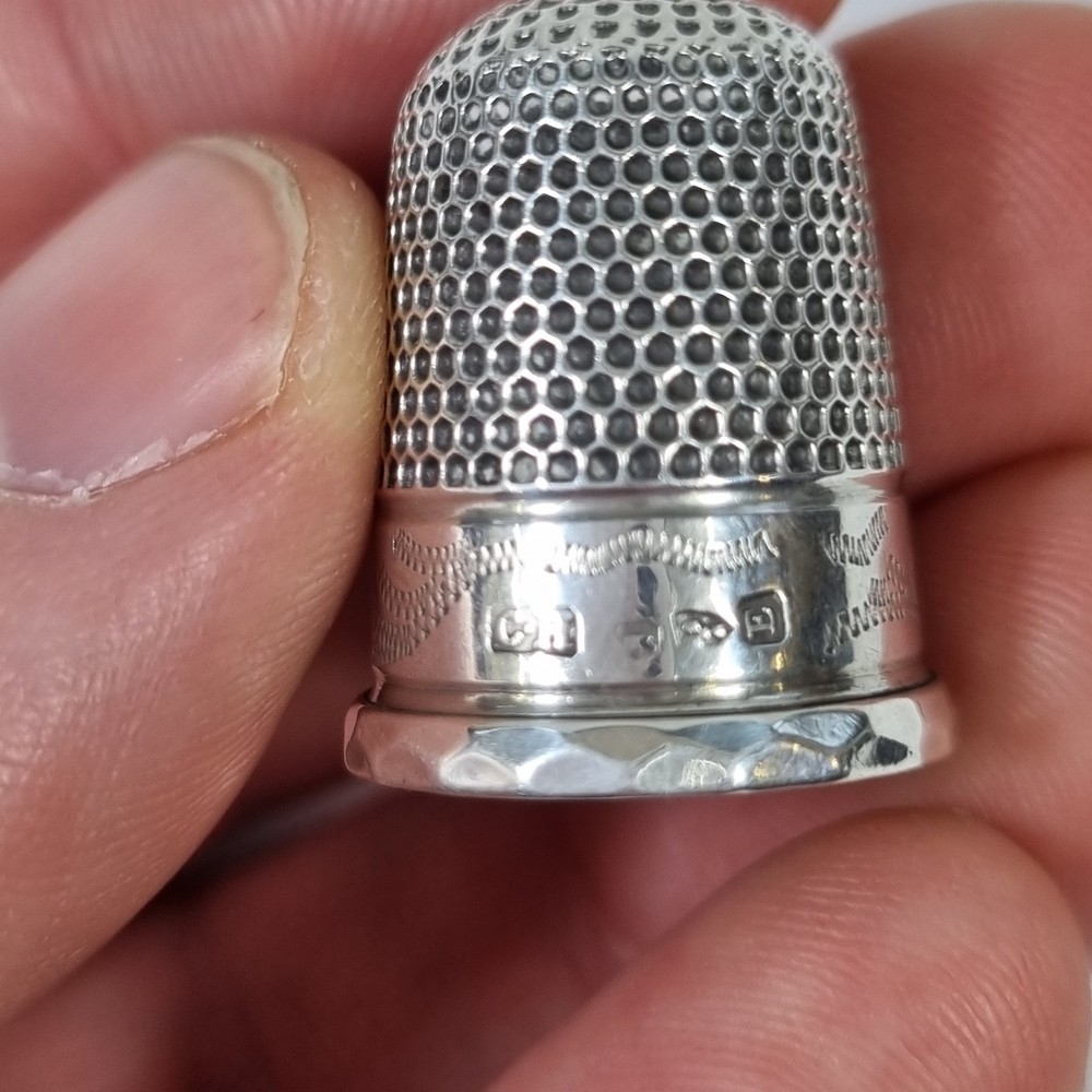 Antique Solid Silver Thimble Chester 1896 Charles Horner