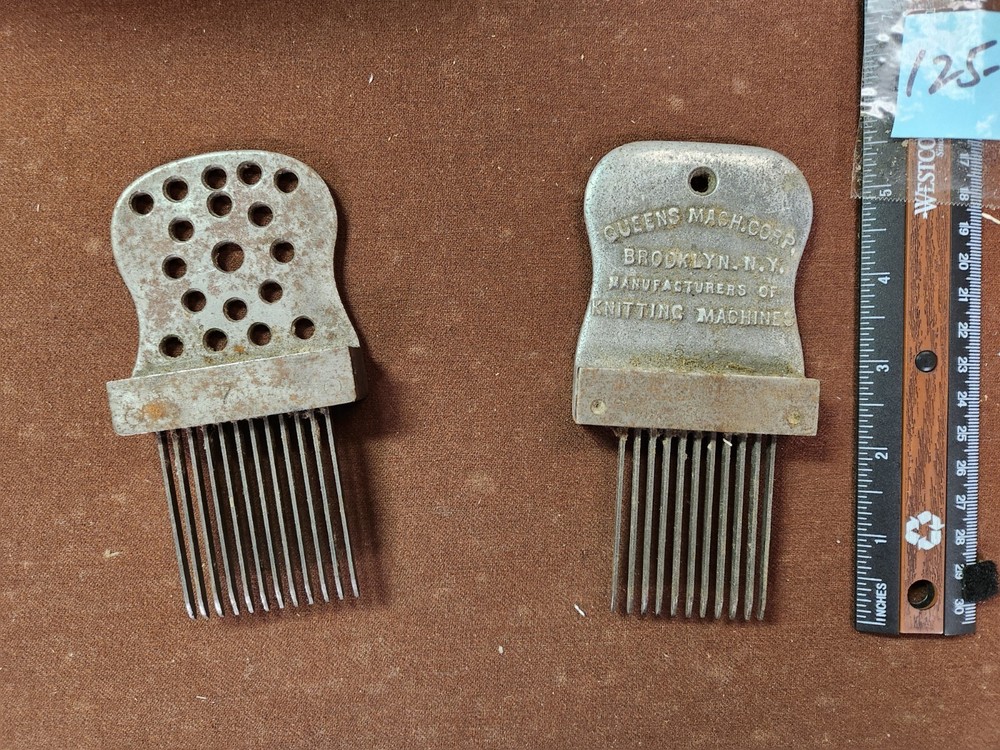 Vintage Pair Of  Knitting Machine Combs ?