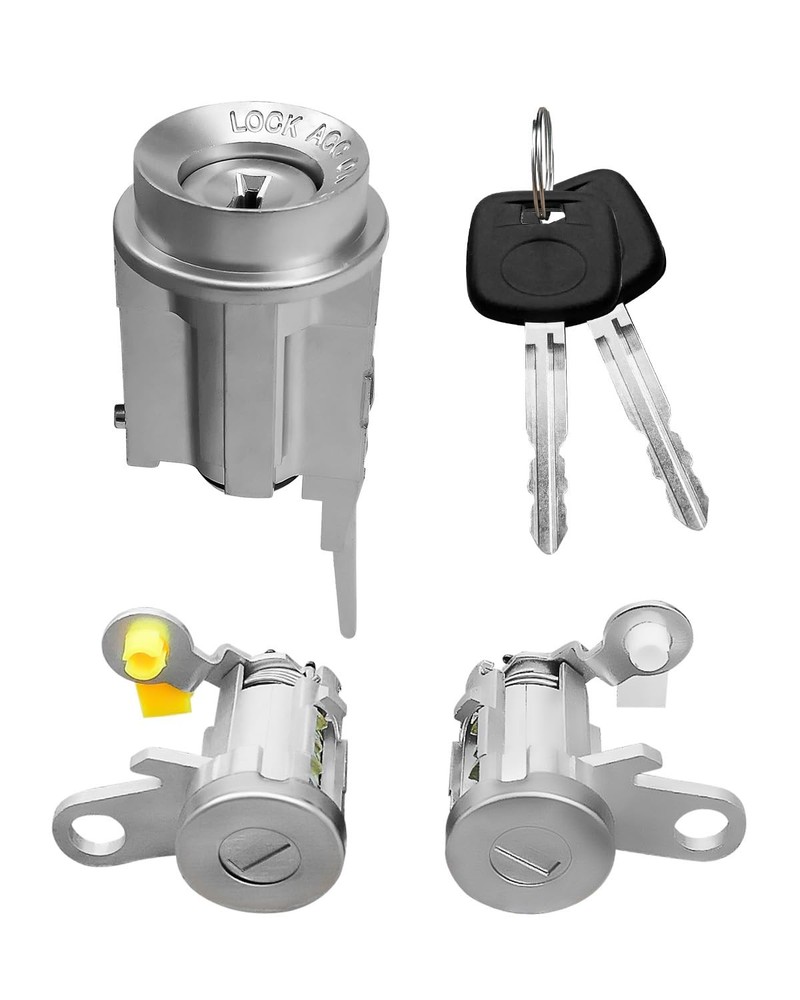 Ignition Switch Lock Key and Front Door Cylinder Set Compatible with...