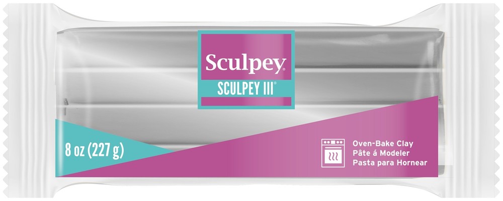 Sculpey III Polymer Clay 8oz-Silver - 3 Pack