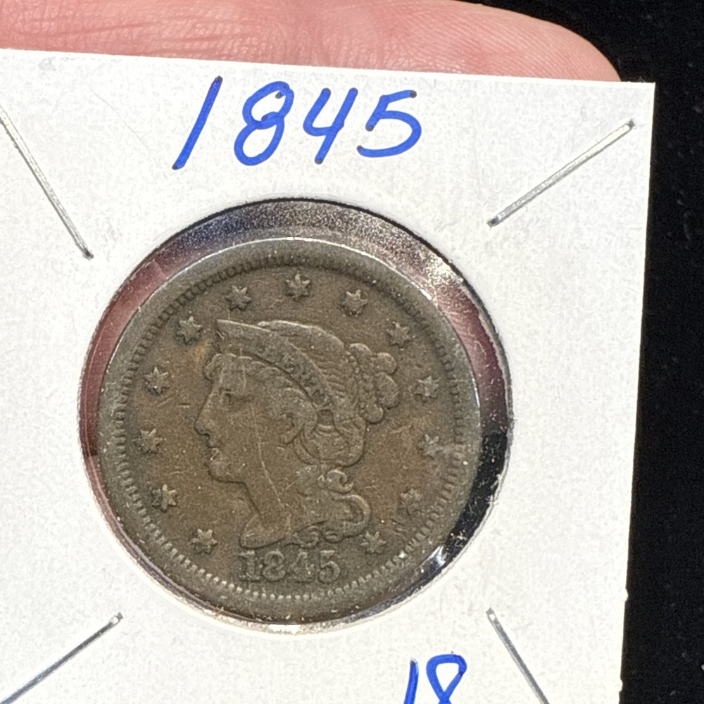 1845 Braided Hair Large Cent