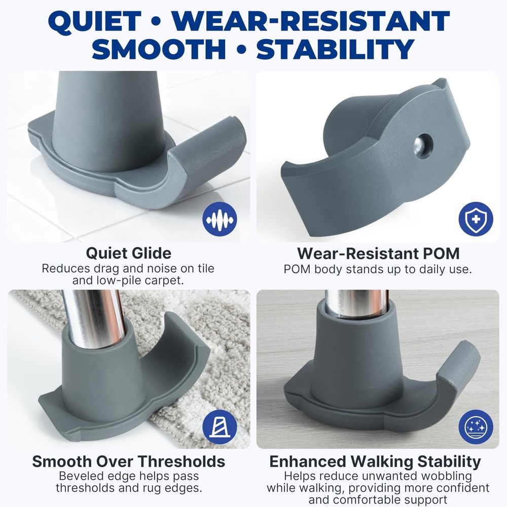 PTPUO Walker Ski Glides for Folding Walkers, Universal Feet &...