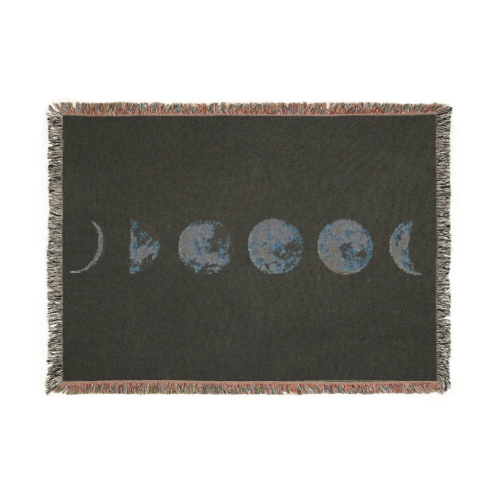 Cream Moon Phase Woven Blanket