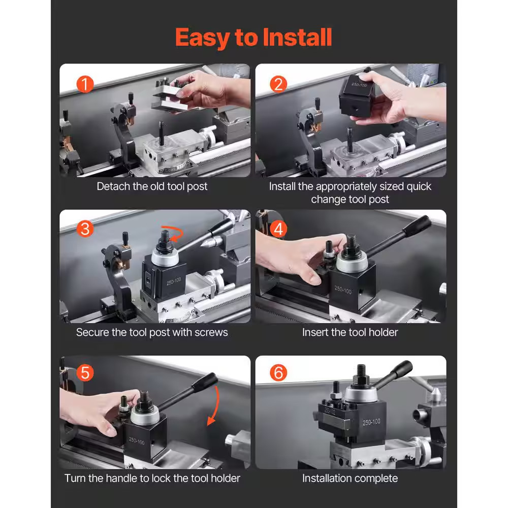 Skyshalo Quick Change Tool Post Set 6Pc Lathe Tool Holders Piston Type Tool Post