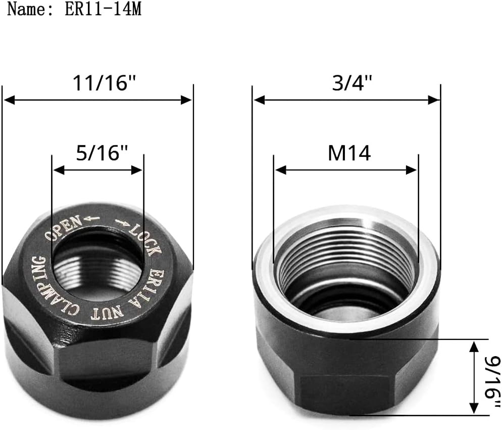 ER11 Spring Collet Nut Set - AAA Level High Precision ER11