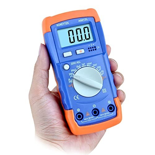 Capacitance Meter Tester - Digital Capacitor Measurement Tool, LCD Display, Accu