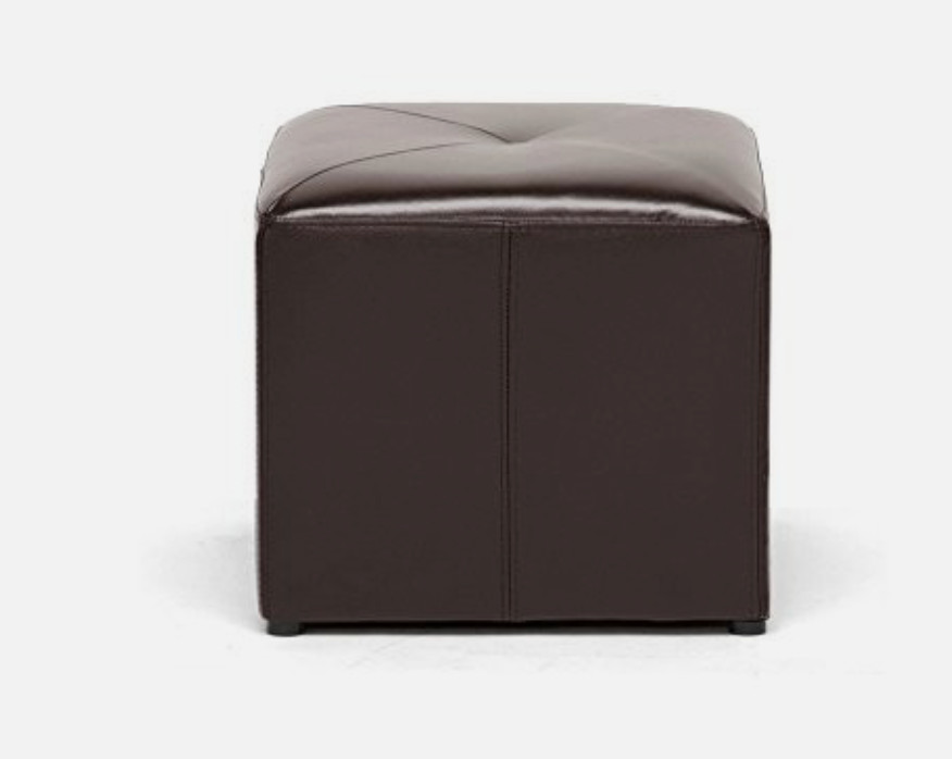 Aric Bonded Leather Ottoman - Baxton Studio: Dark Brown Footrest, Seating Bench,